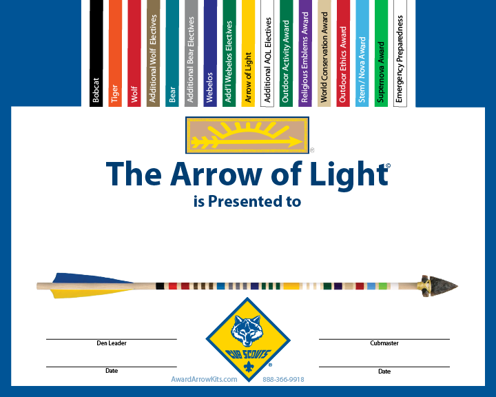 Arrow of Light Kit Everything You Need to Make Your Arrow of Light Awards